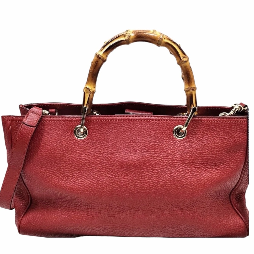 Gucci Logo Bamboo Top Handle 2-way  Tote - Picture 2 of 9